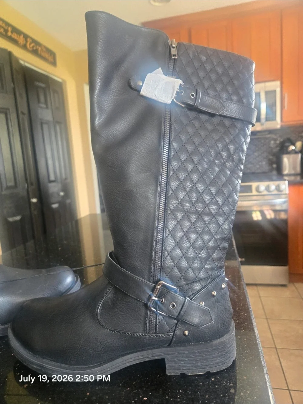 Torrid Black Quilted Knee-high Or Over-the-Knee 12 Wide Buckle Boots NWT NEW